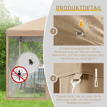 Faltpavillon 3x3 Wasserdicht UV-Schutz mit Moskitonetz