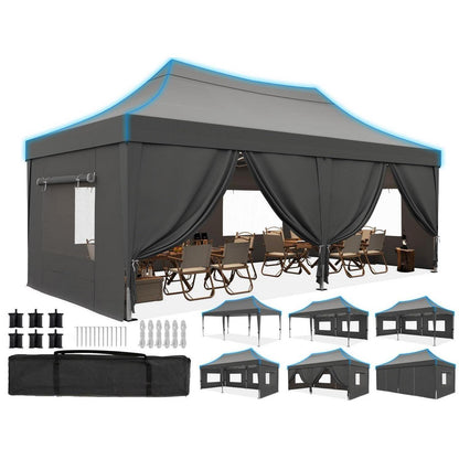 Faltpavillon 3x6m wasserdicht – Partyzelt mit Seitenwänden