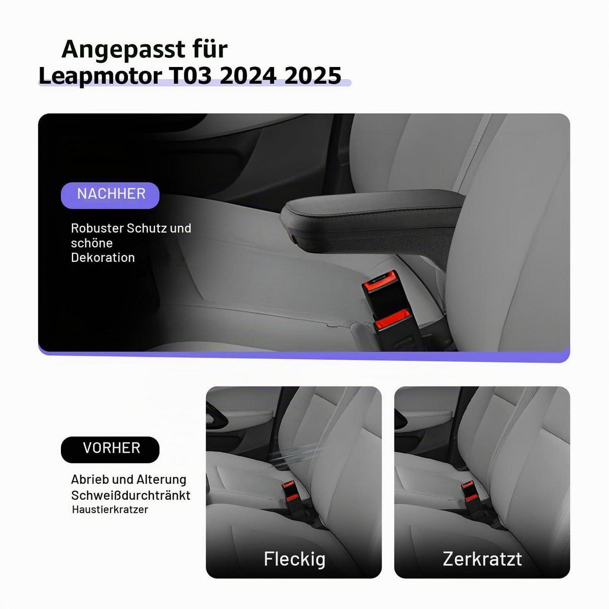 Armlehnen Aufbewahrungsbox für Leapmotor T03 2024-2026
