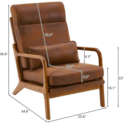 Loungesessel Braun – Bequemer Lesesessel mit Massivholzrahmen