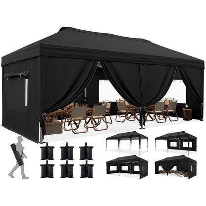 Faltpavillon 3x6m wasserdicht mit Seitenwänden & UV-Schutz