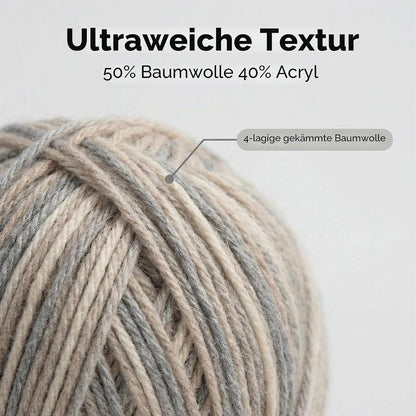 300g Häkelgarn Farbverlauf Braun – Starterset mit Nadel & Zubehör