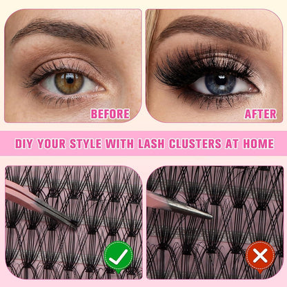 DIY Wimpern-Set: 560 Cluster Lashes für Voluminiöse Extensions