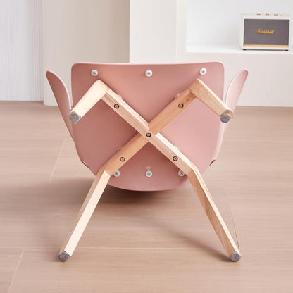 8 Esszimmerstühle mit Armlehne, Grün & Rosa, Massivholz