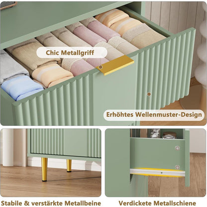 Kommode mit 5 Schubladen – Olivgrün, 60x40x112 cm