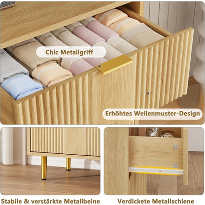 Kommode mit 5 Schubladen | Eiche | 60x40x112 cm