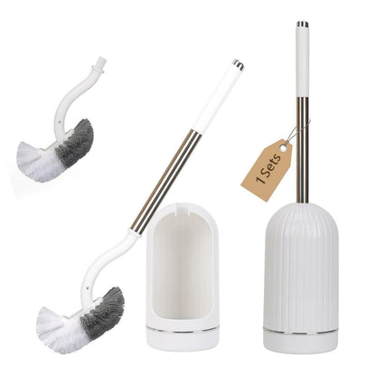 WC-Bürsten Set mit Halter & 2 Bürstenköpfen – Weiß