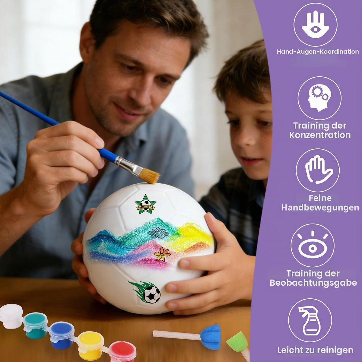 Fußball Malset Bastelset | Kreatives Kunstzubehör für Kinder