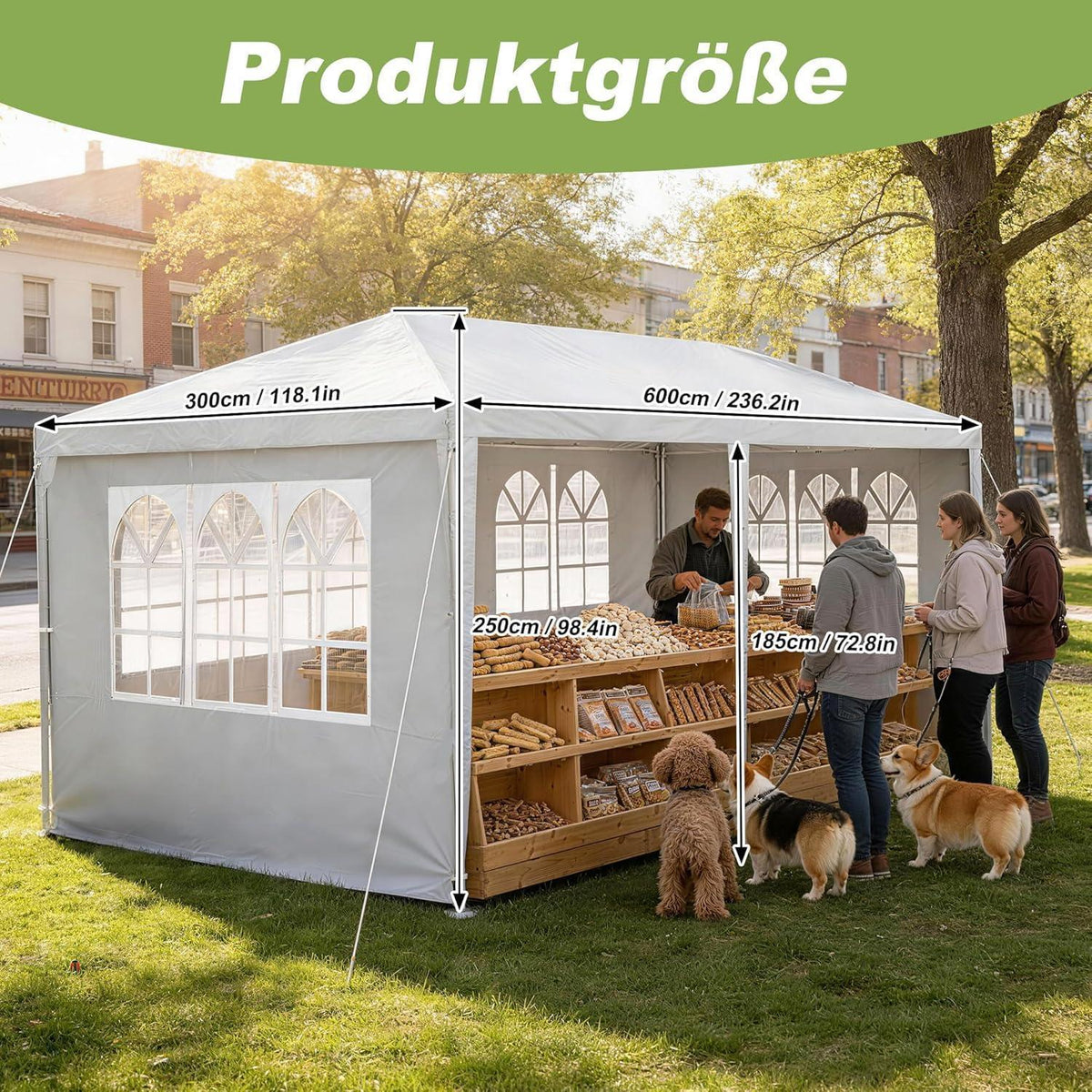 Party Zelt 3x6m – Wasserdicht & Robust für Garten & Camping