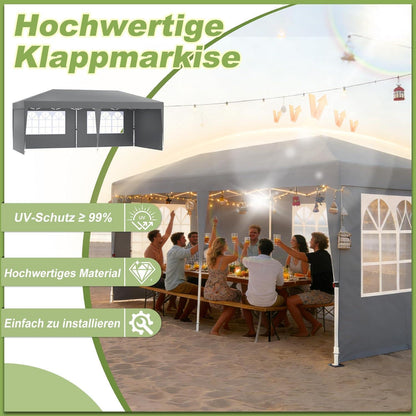 Faltpavillon 3x6m mit Zubehör – Gartenparty & Camping