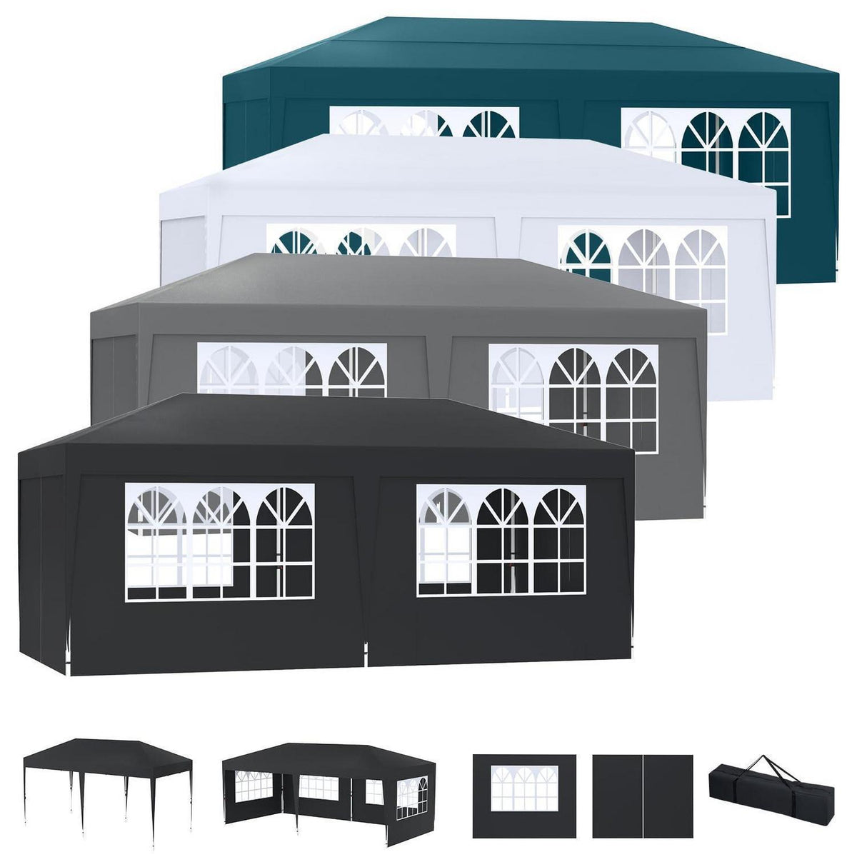 Faltpavillon 3x6m mit Zubehör – Garten Partyzelt & Eventpavillon