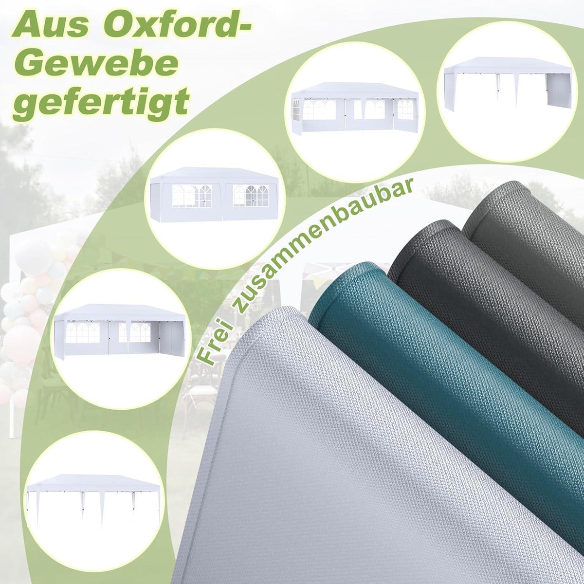 Faltpavillon 3x6m mit Zubehör – Garten Partyzelt & Eventpavillon