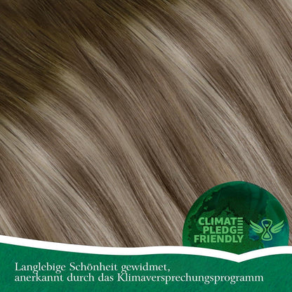 Echthaar Zopf Extension Balayage Braun 30cm