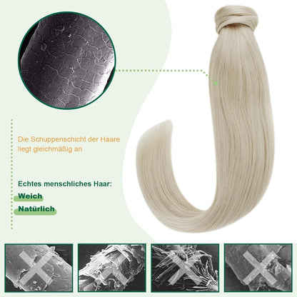 Blond Zopf Extension Echthaar – Remy Menschenhaar, 35cm