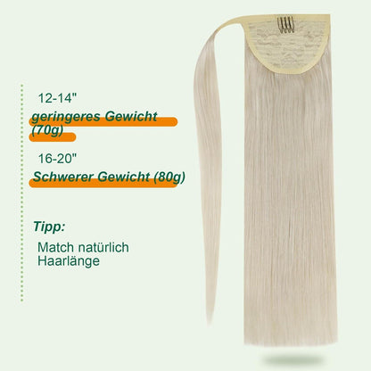 Blond Zopf Extension Echthaar – Remy Menschenhaar, 35cm