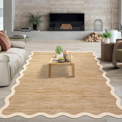 Waschbarer Esszimmerteppich Scalloped Taupe/Beige 160x230 cm