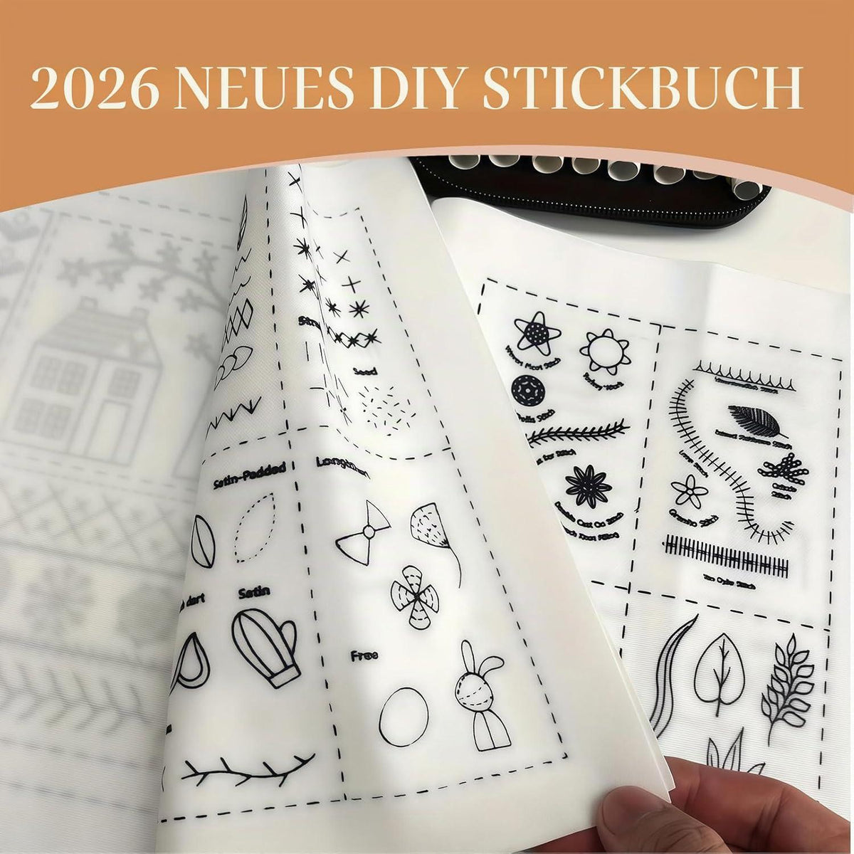Sticken Set Erwachsene - DIY Stitch Book auf Leinenstoff