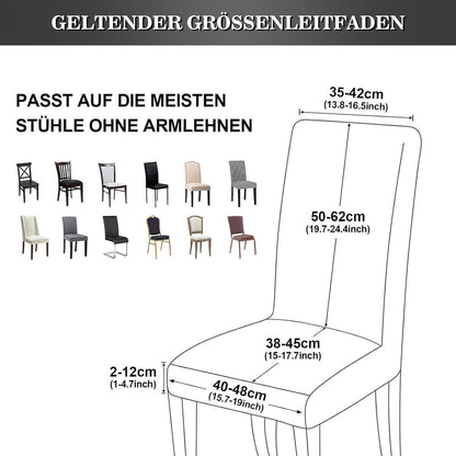Stretch Stuhlhussen 4er Set – Schwarz mit Silber