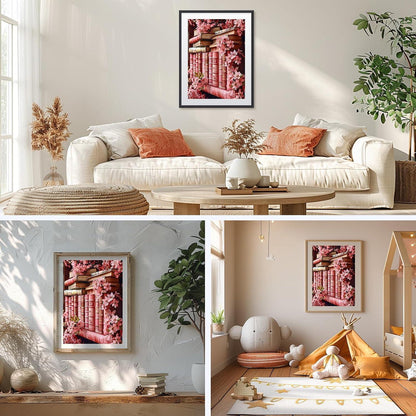 Diamant Painting Bücherregal 5D DIY Mosaik Bild Erwachsene Anfänger