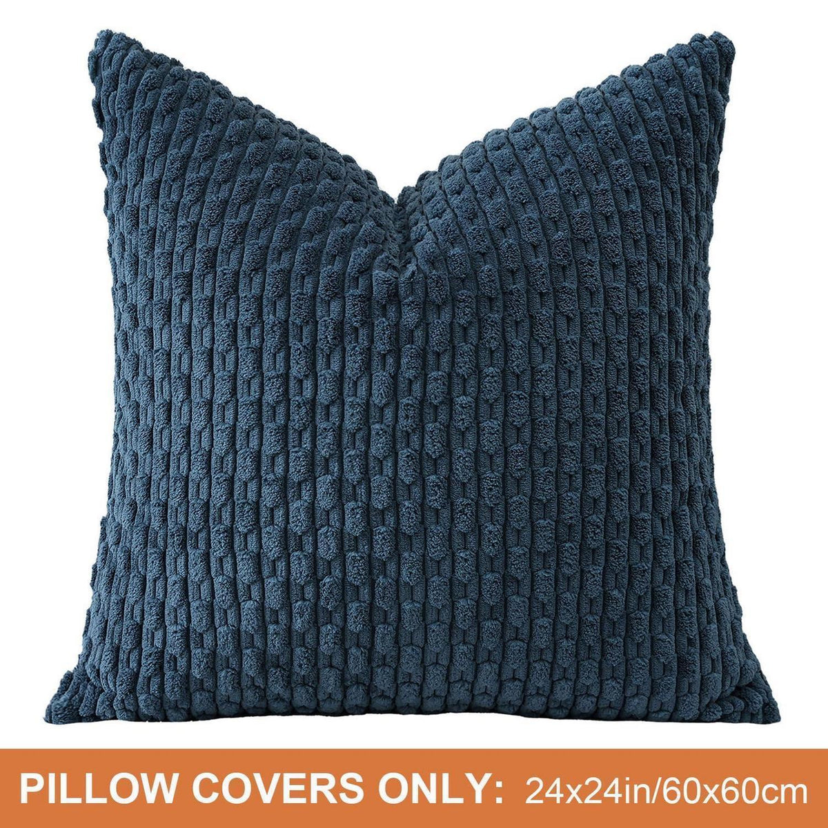 Kordsamt Kissenbezug 60x60 cm Blau – Weicher Boho Deko Bezug