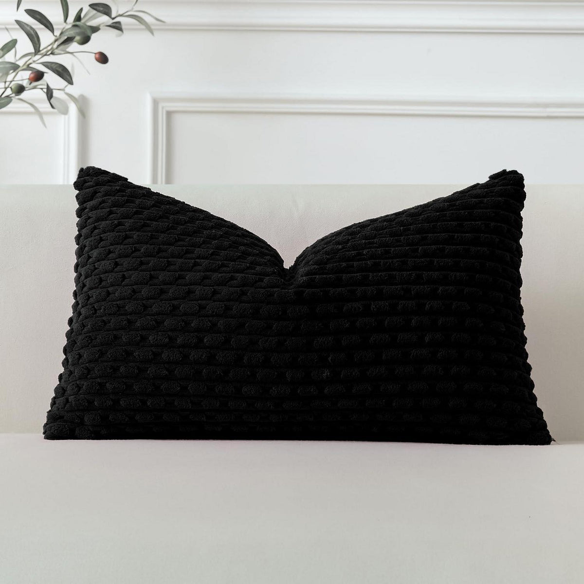Kordsamt Kissenbezug 40x60 cm Schwarz – Weich & Dekorativ
