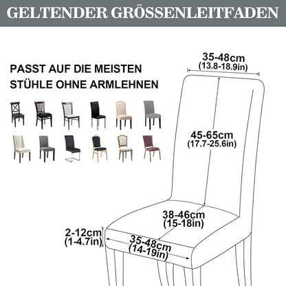 Samt Stuhlhussen 6er Set – Elastische Esszimmer Hussen Hellgrau