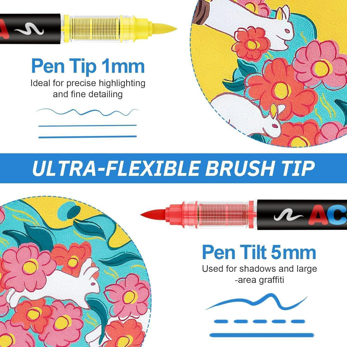 Acrylmarker Set 366 Farben – Filzstifte für Basteln & Zeichnen