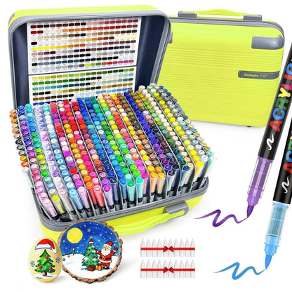 Acrylmarker Set 408 Farben – Filzstifte für Ausmalen & Basteln