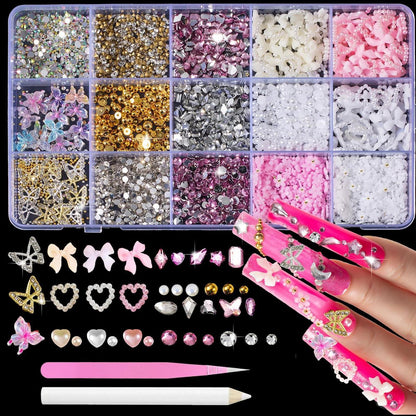 Nagelkunst Strasssteine & 3D Charms Set – DIY Bastelset