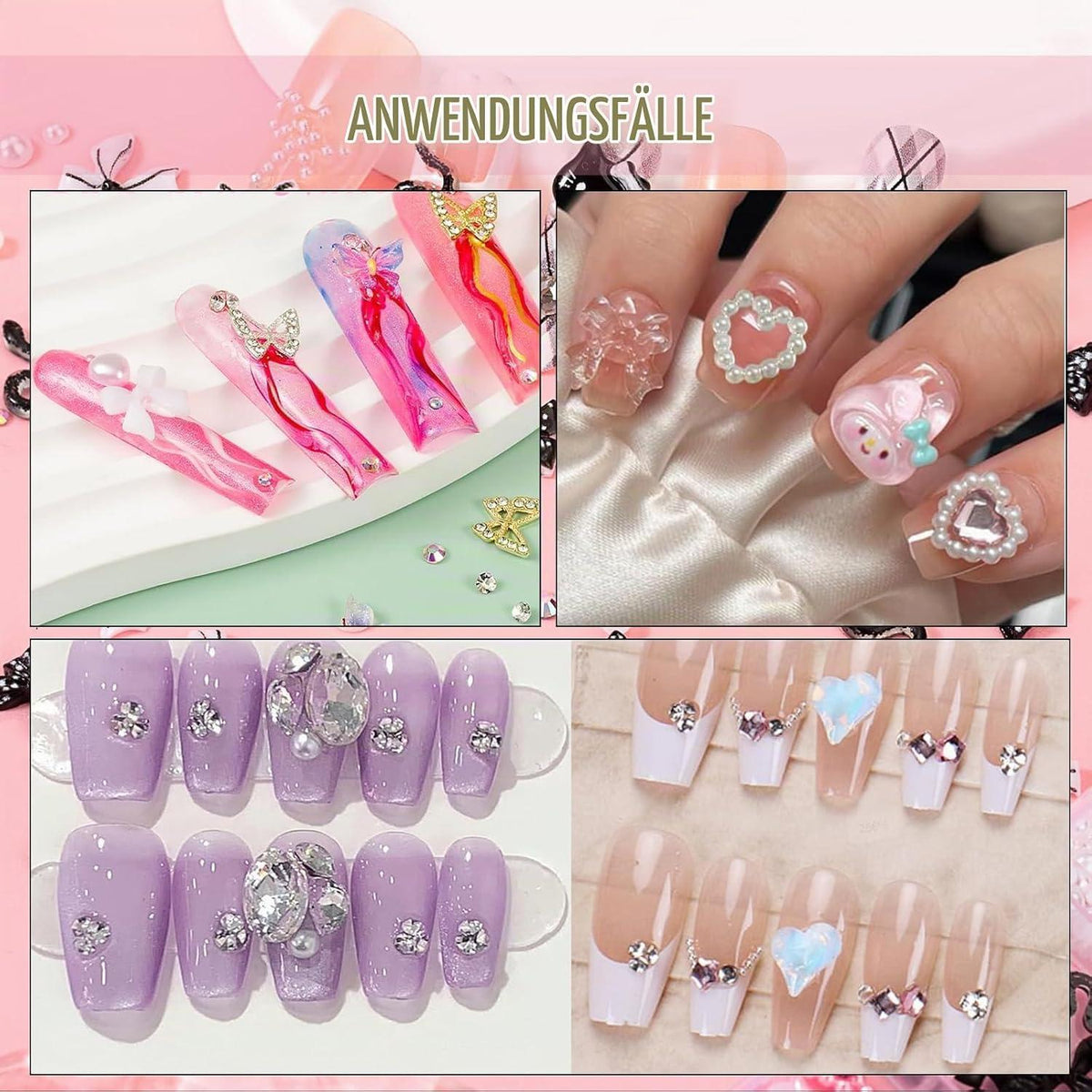 Nagelkunst Strasssteine & 3D Charms Set – DIY Bastelset