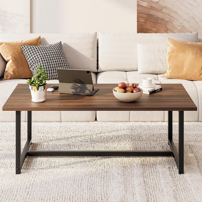 Moderner Rechteckiger Couchtisch | Metall Wohnzimmertisch mit Stauraum