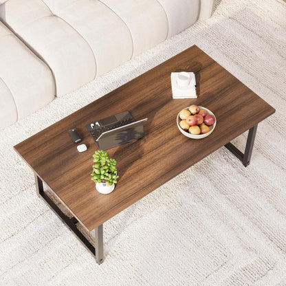 Moderner Rechteckiger Couchtisch | Metall Wohnzimmertisch mit Stauraum