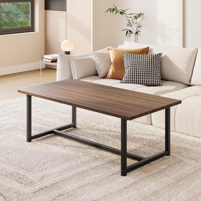 Moderner Rechteckiger Couchtisch | Metall Wohnzimmertisch mit Stauraum