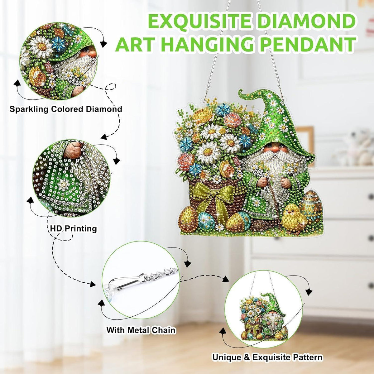 Diamantmalerei Gnom Osterdeko Fensterbild DIY Set