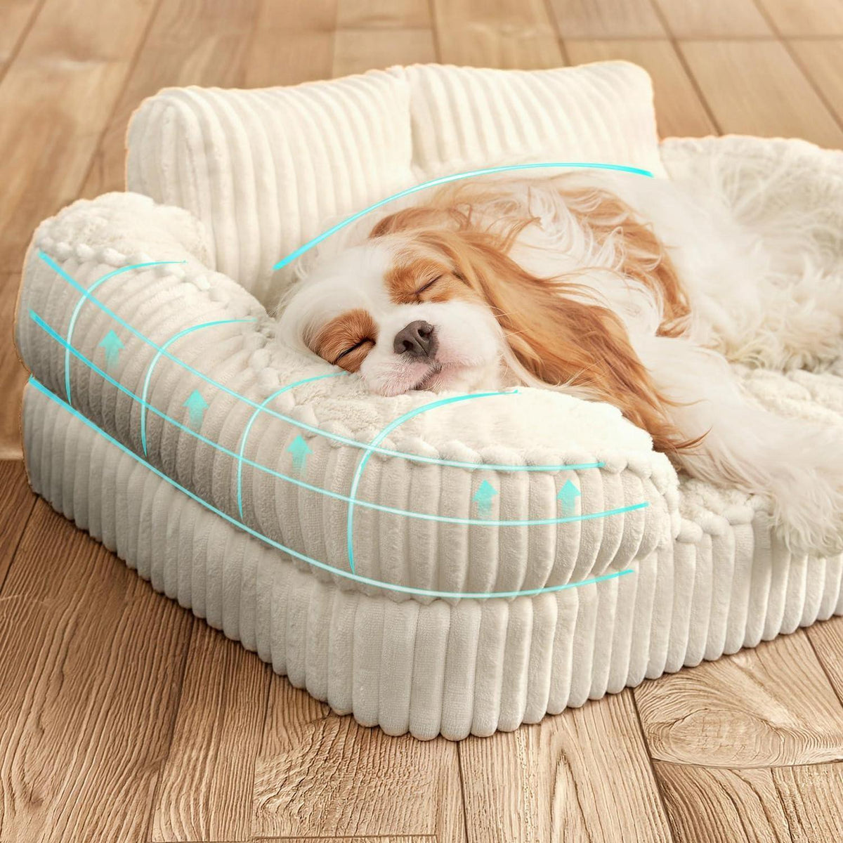 Orthopädisches Hundebett Mittelgroß, Beige – Bequemes Sofa für Hunde