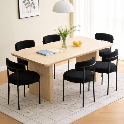 Mid-Century Esszimmerstühle im 4er Set mit Teddy Fleece