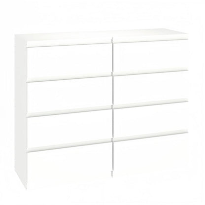 2x Kommode Weiß mit 4 Schubladen | Modernes Sideboard Set
