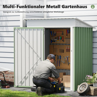 Metall Gartenhaus 2.1m³ Pultdach – 164x87x181 cm