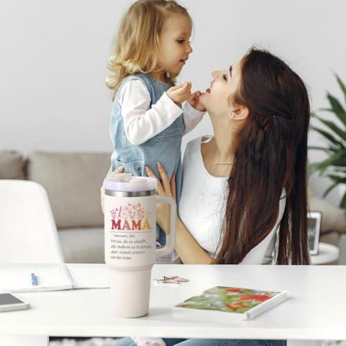 Edelstahl Thermobecher Mama Geschenk Muttertag 1182ml