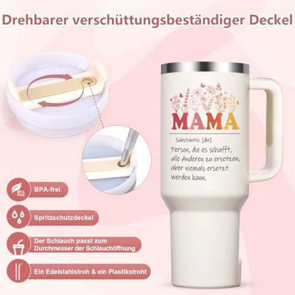 Edelstahl Thermobecher Mama Geschenk Muttertag 1182ml