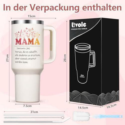 Edelstahl Thermobecher Mama Geschenk Muttertag 1182ml