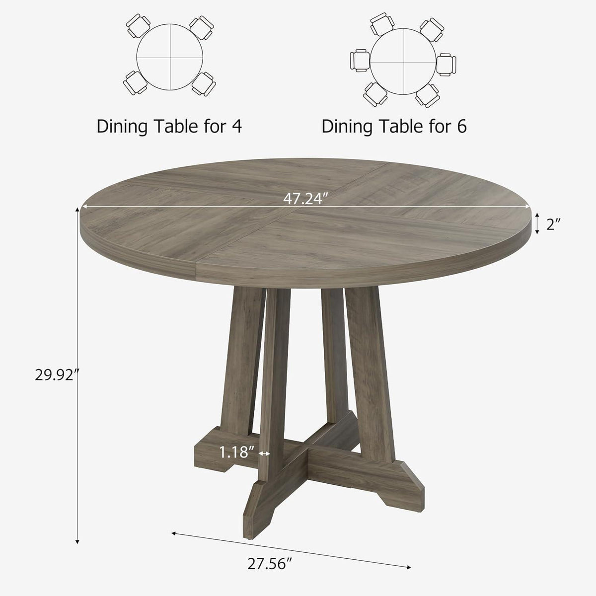Runder Esstisch Holz Industrial Design – Platzsparend & Stabil