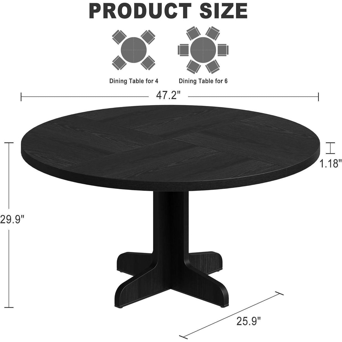 Runder Esstisch 120cm – Industrial Küchentisch für 4-6 Personen