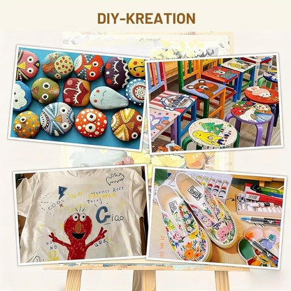 Acrylstifte Set 366 Farben – Pinselspitze für Steine, Holz & mehr