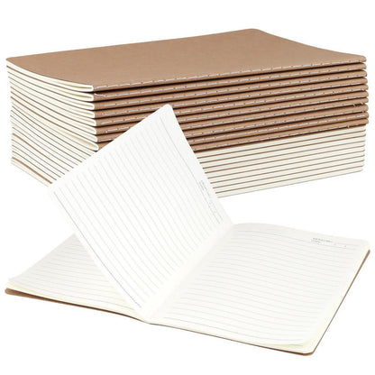 20x Notizbuch A5 Liniert – Kraftpapier, 60 Seiten