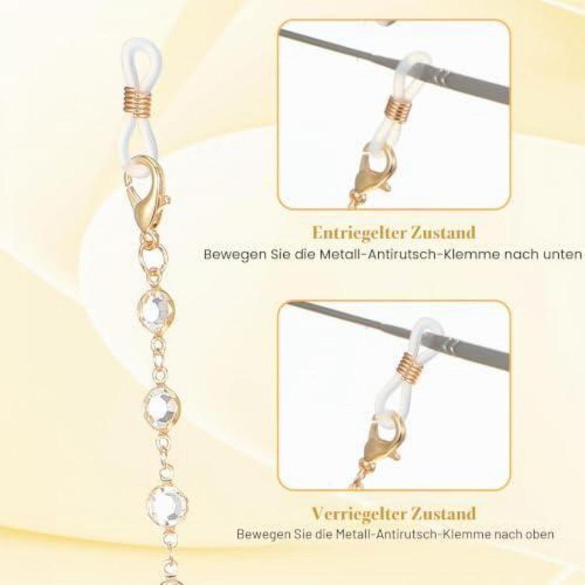 Brillenkette Damen Perlen Gold – Zarte Kette für Brille & Sonnenbrille