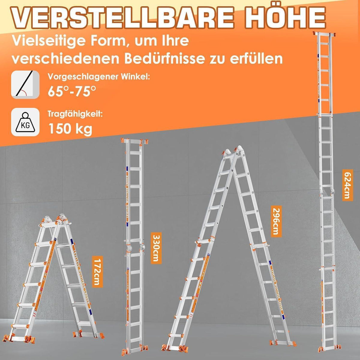 6m Ausziehleiter mit Stabilisator & Rollen – Vielseitig & Sicher