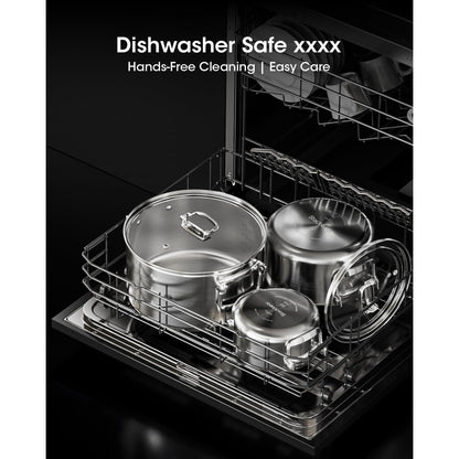 Edelstahl Topfset 6-teilig mit Glasdeckel – Induktion & Herdgeeignet