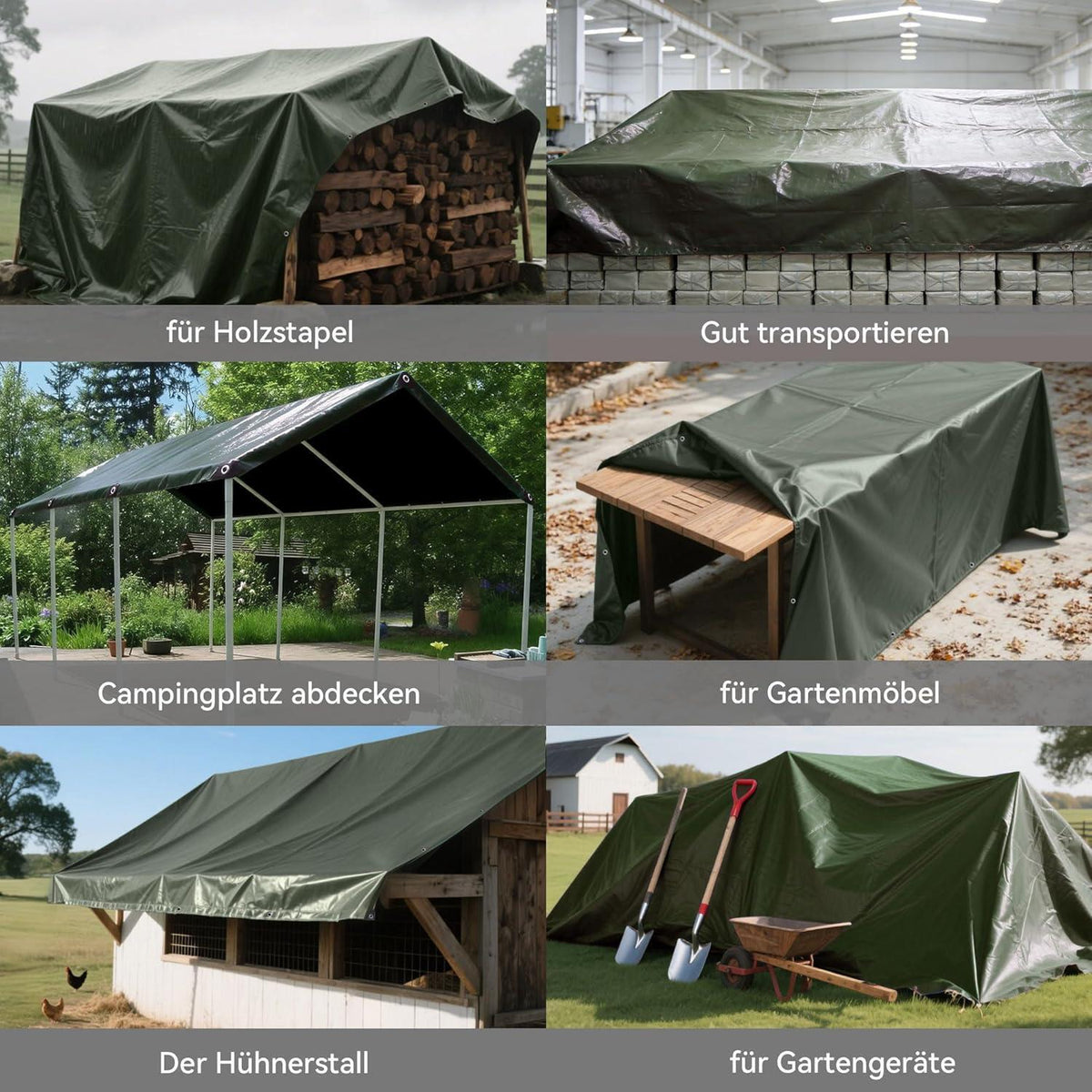 Schwerlast-Abdeckplane 6x8m – Wasserdicht, UV-Beständig & Reißfest
