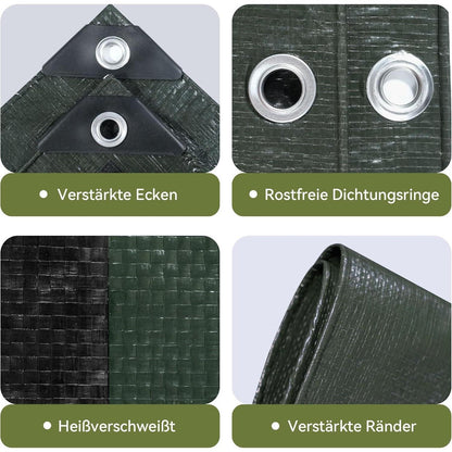 Schwerlast-Abdeckplane 4x4m – Wasserdicht, UV-Beständig & Reißfest